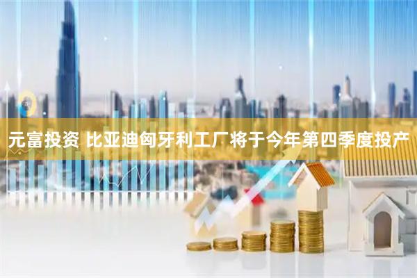 元富投资 比亚迪匈牙利工厂将于今年第四季度投产